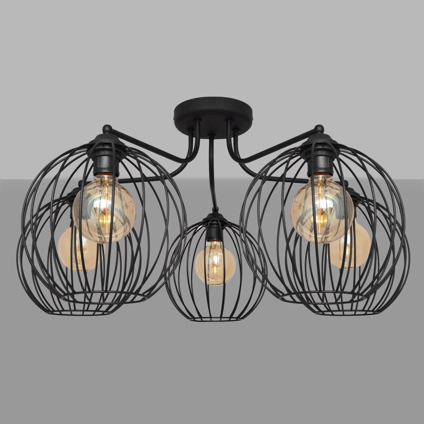 Поверхностно-монтируемая люстра MERCURE 5xE27/15W/230V черная